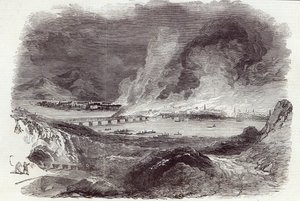 Great Fire at Pittsburgh, fra The Illustrated London News, 17. maj 1845 (gravering) af English School